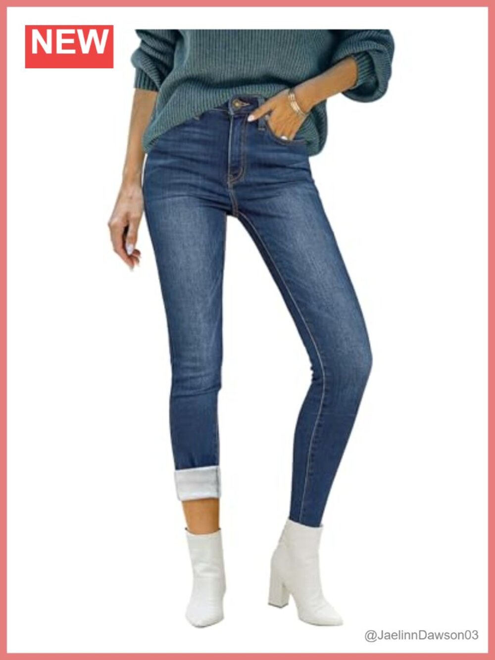 Fleece Lined High Waisted Stretch Skinny Jeans Thermal Winter Denim Jeggings